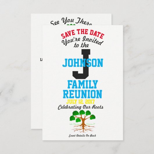 あらゆる日付とのどの一流の家族会でも- セーブザデート (正面/裏面)