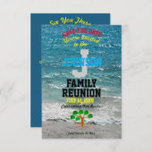 あらゆる日付とのどの一流の熱帯家族会でも- セーブザデート (正面/裏面)