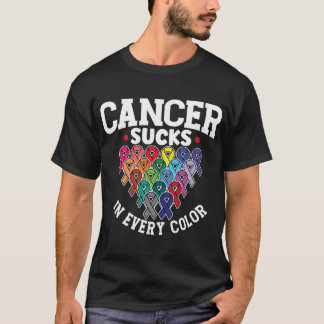 あらゆる最低色のがん認識度Ribbo Tシャツ