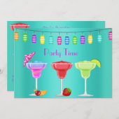 あらゆる機会に対応するビーチパーティー招待状(ターコイズ) 招待状 (正面/裏面)