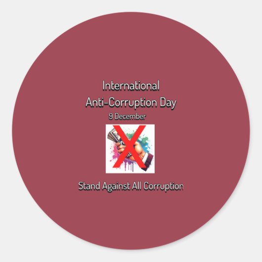 あらゆる汚職に耐える。IACD ラウンドシール (正面)