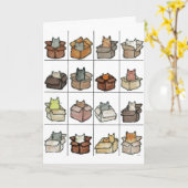 あらゆる猫の挨拶状のための箱 カード (黄色い花)