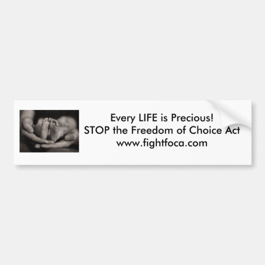 あらゆる生命は大切な…戦いFOCAのバンパーステッカーです バンパーステッカー (正面)