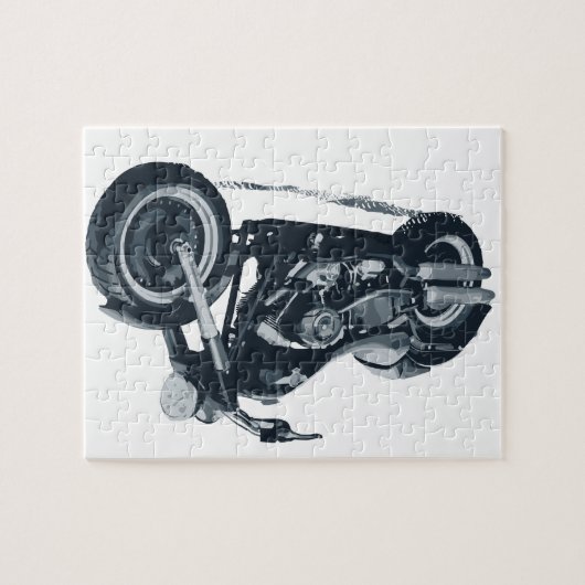 あらゆる男の子は脂肪質の青いアメリカのオートバイを愛します ジグソーパズル (横)