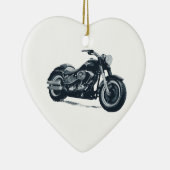 あらゆる男の子は脂肪質の青いアメリカのオートバイを愛します セラミックオーナメント (右)