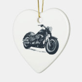 あらゆる男の子は脂肪質の青いアメリカのオートバイを愛します セラミックオーナメント (左)