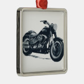 あらゆる男の子は脂肪質の青いアメリカのオートバイを愛します メタルオーナメント (右)