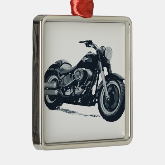 あらゆる男の子は脂肪質の青いアメリカのオートバイを愛します メタルオーナメント (右)
