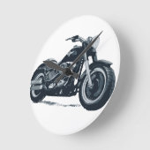 あらゆる男の子は脂肪質の青いアメリカのオートバイを愛します ラウンド壁時計 (傾斜)