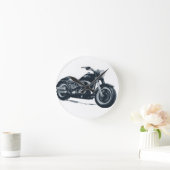 あらゆる男の子は脂肪質の青いアメリカのオートバイを愛します ラウンド壁時計 (ホーム)