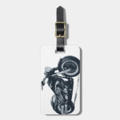 あらゆる男の子は脂肪質の青いアメリカのオートバイを愛します ラゲッジタグ (正面縦)