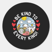 あらゆる種類に対してビーガンし親切にする ラウンドシール (正面)