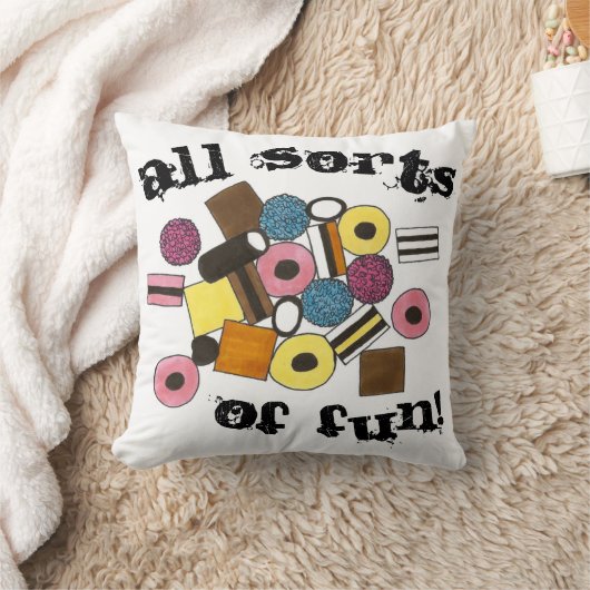 あらゆる種類のおもしろいLicorice Allsortsキャンディーリゾーツ クッション (ブランケット)