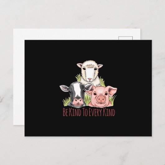 あらゆる種類のビーガン ポストカード (正面/裏面)