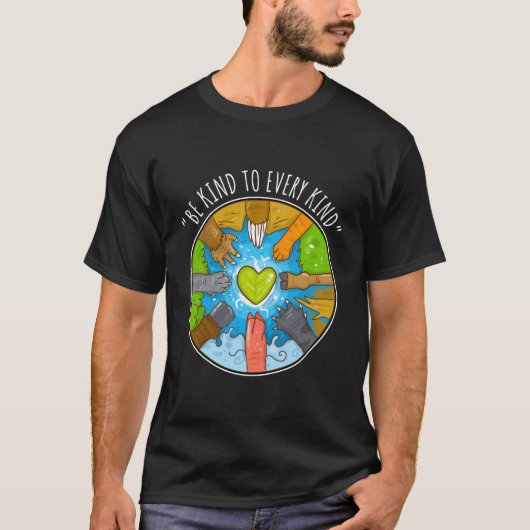 あらゆる種類のベジタリアンビーガン Tシャツ (正面)