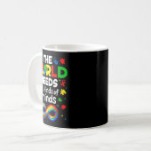 あらゆる種類の心が必要な世界 自閉症啓発 コーヒーマグカップ (正面左)