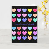 あらゆる種類の心を祝う バレンタイン ハーツ キャンディ カード (黄色い花)