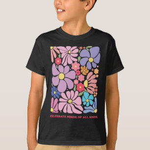 あらゆる種類の才能を祝おう 花を添えて 神経多様性を称える Tシャツ