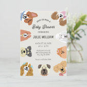 あらゆる種類の犬の頭のベイビーシャワー 招待状 (スタンド正面)