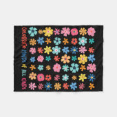 あらゆる種類の祝自閉症の意識 フリースブランケット (正面(横))