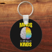 あらゆる種類の精神ニューロダイバーシティAHDH LDアワレネス キーホルダー (正面)