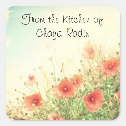 あらゆる種類の自家製食品ギフト用ラベル スクエアシール (正面)