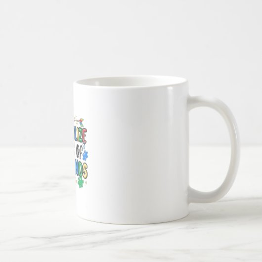 あらゆる種類の自閉症意識の日の心を正常化する コーヒーマグカップ (右)