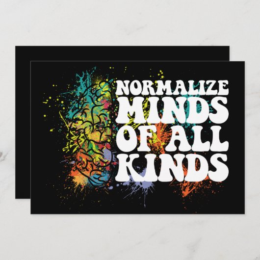 あらゆる種類の自閉症意識の精神を正常化する 招待状 (正面/裏面)