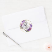 あらゆる結婚記念日 (35) ゴールドフレーム ローズ 結婚記念日 ラウンドシール (封筒)