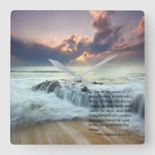 あらゆる膝は…曲がります スクエア壁時計 (正面)