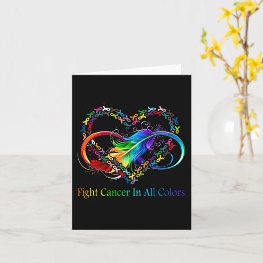 あらゆる色でがんと闘うがん羽毛リブ カード (黄色い花)