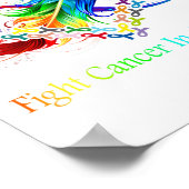 あらゆる色でがんと闘うがん羽毛リブ ポスター (角)