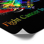 あらゆる色でがんと闘うがん羽毛リブ ポスター (角)