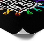 あらゆる色でがんと闘う – リボンの流れ ポスター (角)