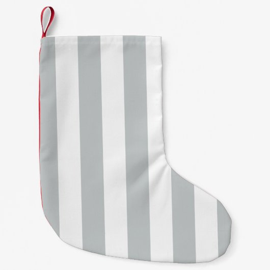 あらゆる色のかちりと言う音に灰色のストライプをカスタマイズ変えて下さい スモールクリスマスストッキング (正面)