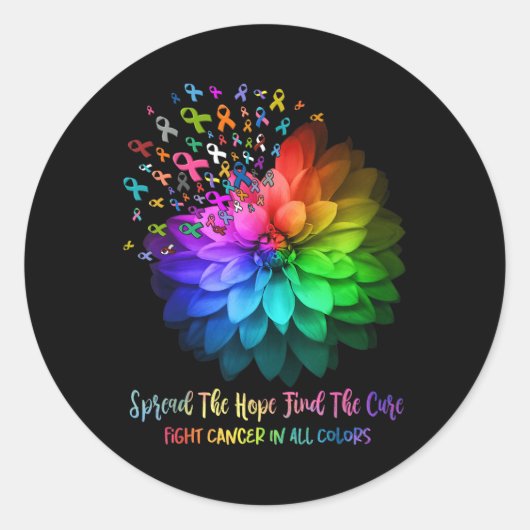 あらゆる色のがんと闘うCを見つける希望が広がる ラウンドシール (正面)