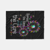 あらゆる色のリボンの花でがんと闘う フリースブランケット (正面(横))