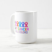 あらゆる色のリボンガンでカラフルがんと闘う コーヒーマグカップ (正面左)
