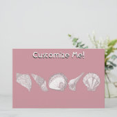 あらゆる色の手描きの貝殻 便箋 (スタンド正面)