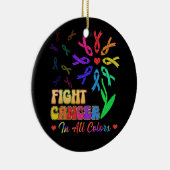 あらゆる色の生存者の支援でがんと闘う セラミックオーナメント (右)