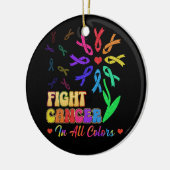 あらゆる色の生存者の支援でがんと闘う セラミックオーナメント (左)