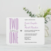 あらゆる色の「二人が一つになる」聖書 ウェディング 招待状 (スタンド正面)