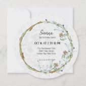 あらゆる行事にぴったりなエレガントな花輪 招待状 (正面)