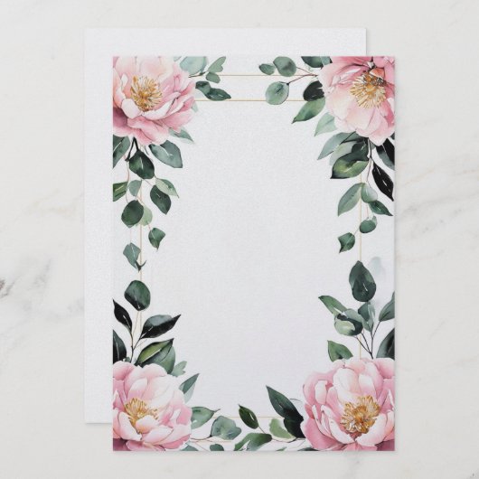 あらゆる行事に対応するピンクの花のカスタマイズカード シーズンカード (正面/裏面)