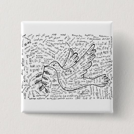 あらゆる言語の平和 缶バッジ (正面)