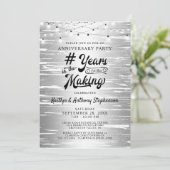 あらゆる記念日のシルバー ブラック ストリング ライト 招待状 (スタンド正面)