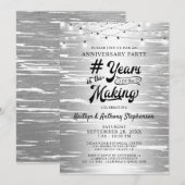 あらゆる記念日のシルバー ブラック ストリング ライト 招待状 (正面/裏面)