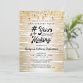 あらゆる記念日のブラックゴールドのストリングライト 招待状 (スタンド正面)