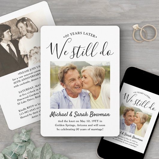 あらゆる記念日2周年フォト　私たち　まだ　エレガント　モダン 招待状