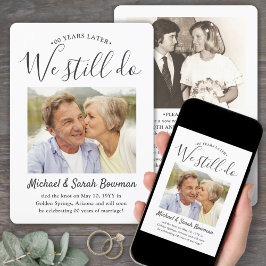 あらゆる記念日2周年フォト　私たち　まだ　エレガント　モダン 招待状